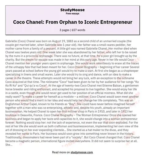 coco chanel entrepreneur|was coco chanel an orphan.